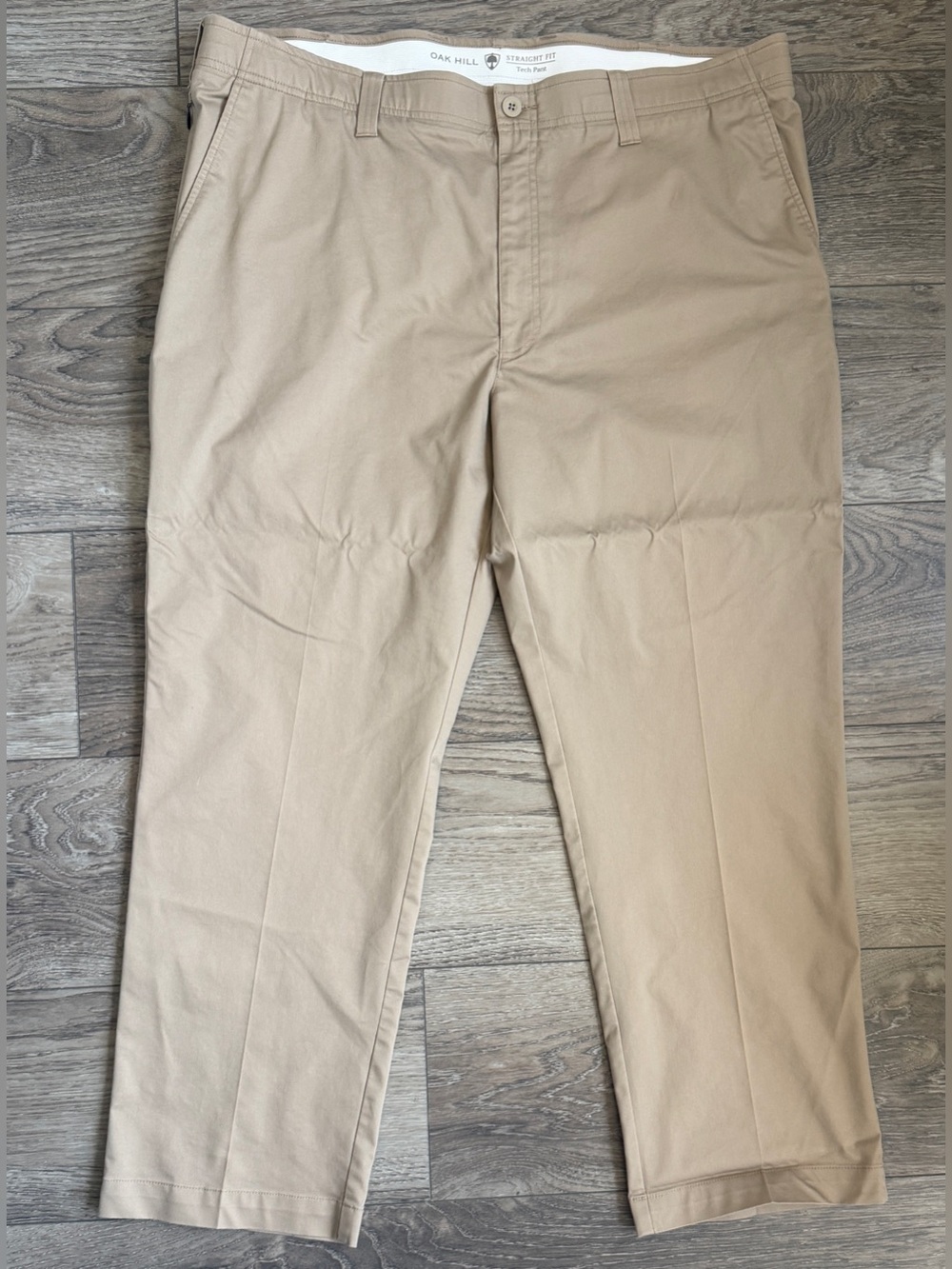 58.  Oak Hill Men’s Khaki Tech Pants Straight Fit 44x30